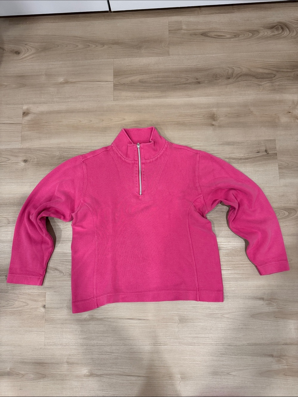 Women's Tommy Bahama Large Pink Quarter-Zip Fleece Pullover Sweater